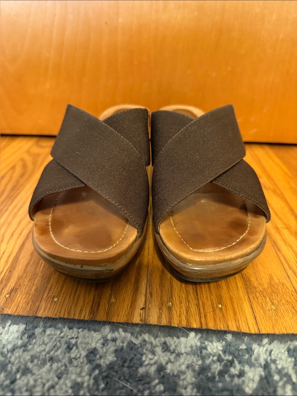 Dansko Brown Crisscross Slide Mules